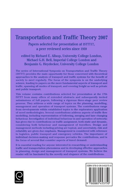 Produktbild: Transportation and Traffic Theory