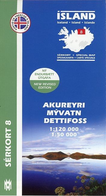 Produktbild: Island Serkort 08 Akureyri - Myvatn - Dettifoss 1 : 120 000 / 1 : 50 000