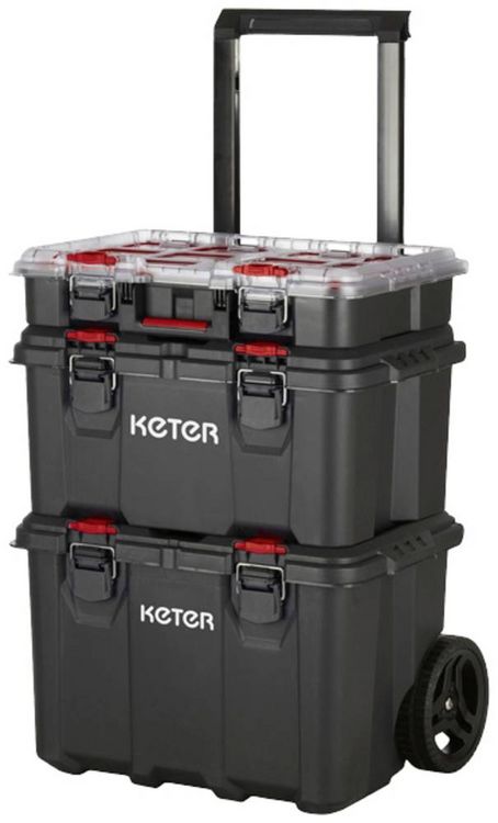 Produktbild: KETER 250927 Stack n Roll Werkzeugkasten unbest&uuml;ckt Schwarz