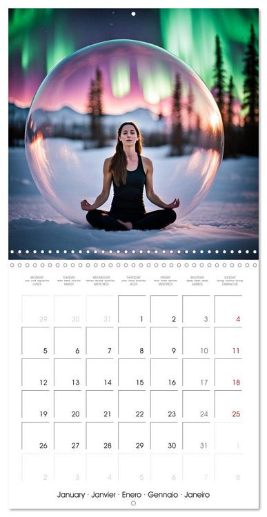 Produktbild: Soap bubble yoga dreams - AI Yoga journeys (Wall Calendar 2026 12 &times; 12 Inch) CALVENDO 12 Month Wall Calendar