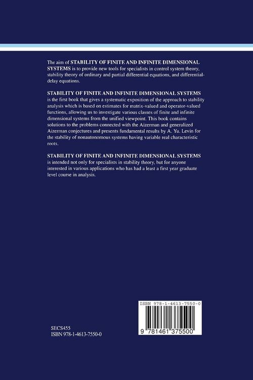 Produktbild: Stability of Finite and Infinite Dimensional Systems