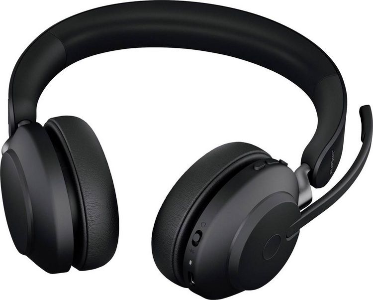 Produktbild: Jabra Evolve2 65 UC Telefon On Ear Headset Bluetooth&reg; Stereo Schwarz Noise Cancelling Lautst&auml;rkeregelung, Batterieladeanzeige, Mikrofon-Stummschalt