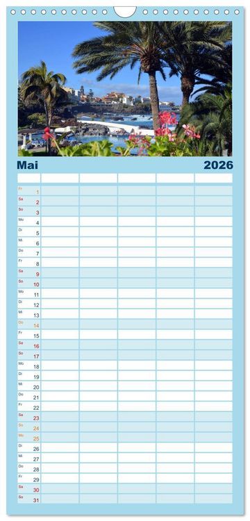 Produktbild: Familienplaner 2026 - Teneriffa Insel der Gl&uuml;ckseeligen mit 5 Spalten (Wandkalender, 21 x 45 cm) CALVENDO