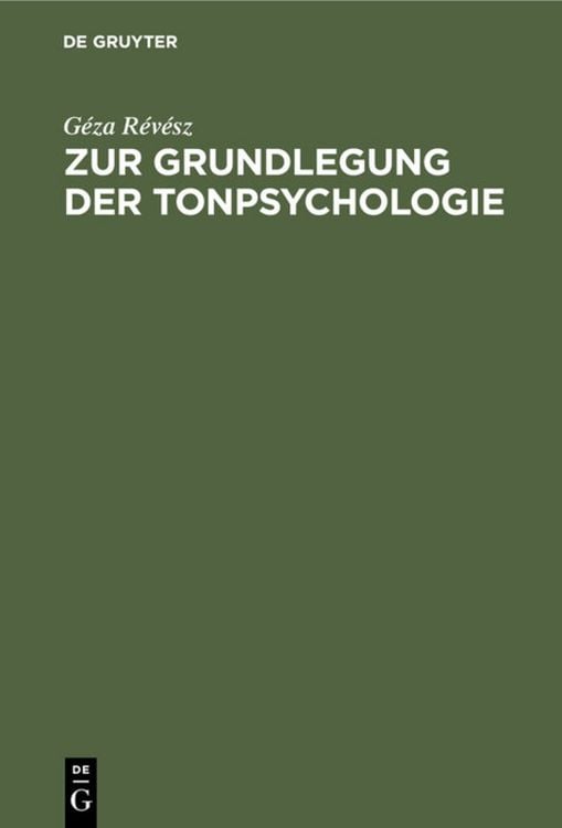 Produktbild: Zur Grundlegung der Tonpsychologie