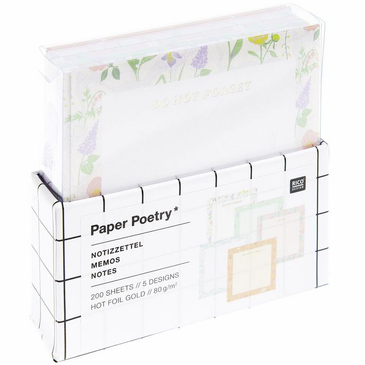 Produktbild: Notizzettel-Box Flower Frames MIX, 200 Blatt, 9x9 cm