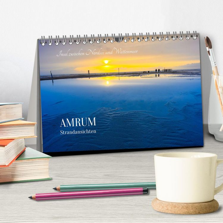 Produktbild: Einzigartige Strandansichten auf Amrum (Tischkalender 2026 DIN A5 quer), CALVENDO Monatskalender