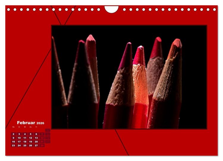 Produktbild: Powerfarbe Rot (Wandkalender 2026 DIN A4 quer), CALVENDO Monatskalender