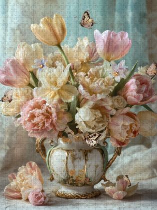 Produktbild: CALVENDO Puzzle Renaissancebl&uuml;ten, die fl&uuml;stern wie vergessene Gedichte | 1000 Teile Lege-Gr&ouml;&szlig;e 64x48cm Foto-Puzzle f&uuml;r gl&uuml;ckliche Stunden