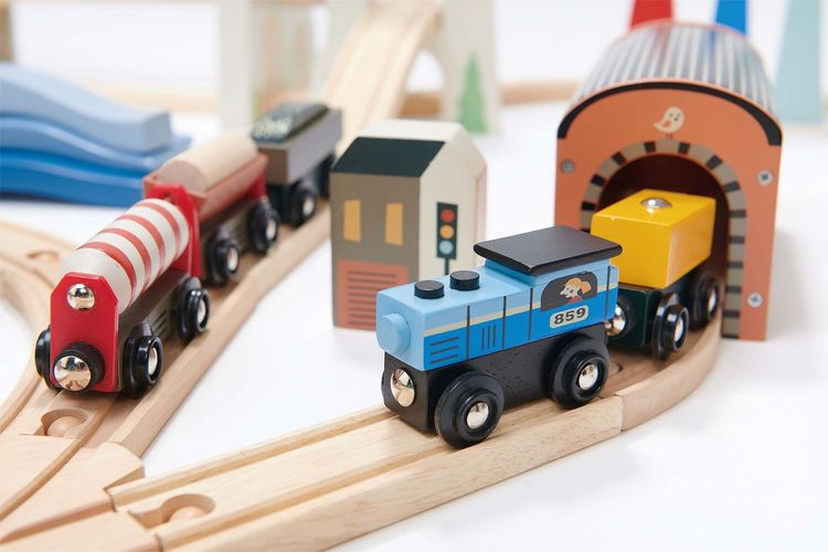 Produktbild: Tender Leaf 7508703 - Eisenbahnset 3 Landschaften, Mountain View-Zugset, Holz, 115-teilig