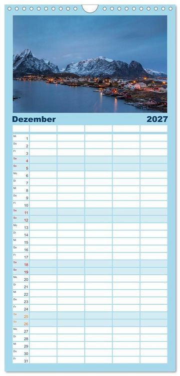 Produktbild: Familienplaner 2027 - Nordnorwegen - Wundervolle Lofoten mit 5 Spalten (Wandkalender, 21 x 45 cm) CALVENDO