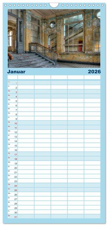 Produktbild: Familienplaner 2026 - Heilst&auml;tten - verlassen und vergessen mit 5 Spalten (Wandkalender, 21 x 45 cm) CALVENDO