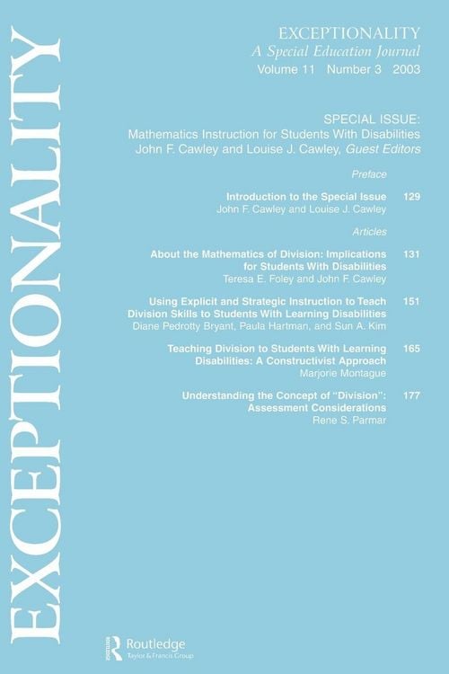 Produktbild: Mathematics Instruction for Students With Disabilities