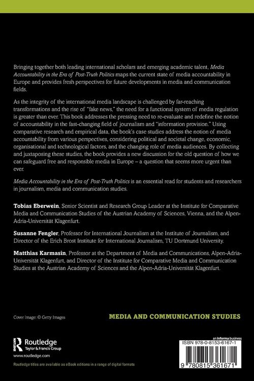 Produktbild: Media Accountability in the Era of Post-Truth Politics