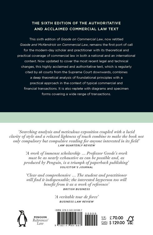 Produktbild: Goode and McKendrick on Commercial Law