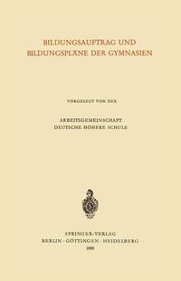 Produktbild: Bildungsauftrag und Bildungspl&auml;ne der Gymnasien