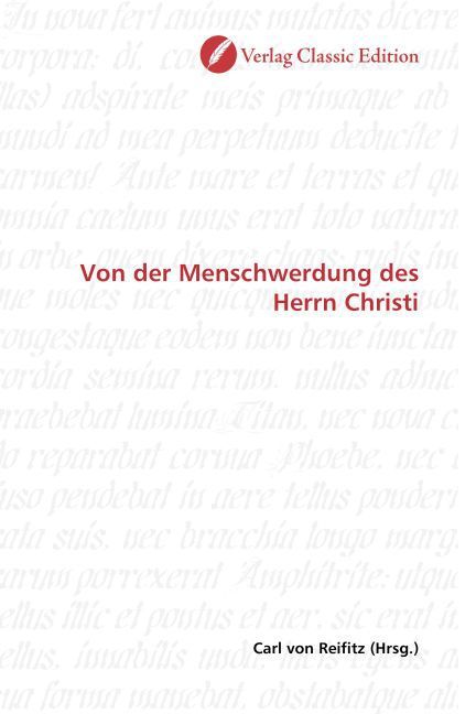 Produktbild: Von der Menschwerdung des Herrn Christi