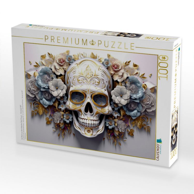 Produktbild: CALVENDO Puzzle Ein Motiv aus dem Kalender Skull Flower - Totenkopf ART | 1000 Teile Lege-Gr&ouml;&szlig;e 64x48cm Foto-Puzzle f&uuml;r gl&uuml;ckliche Stunden