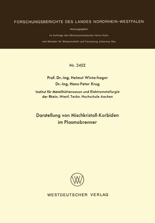 Produktbild: Darstellung von Mischkristall-Karbiden im Plasmabrenner