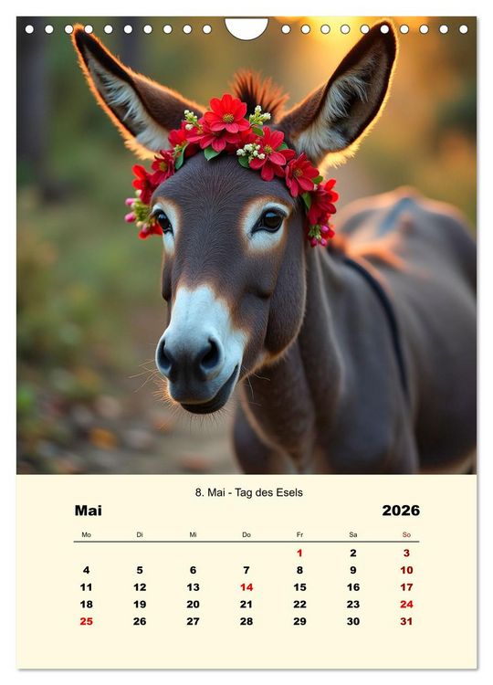 Produktbild: Blumenbekr&auml;nzte Haustiere zu ihrem Feiertag (Wandkalender 2026 DIN A4 hoch), CALVENDO Monatskalender