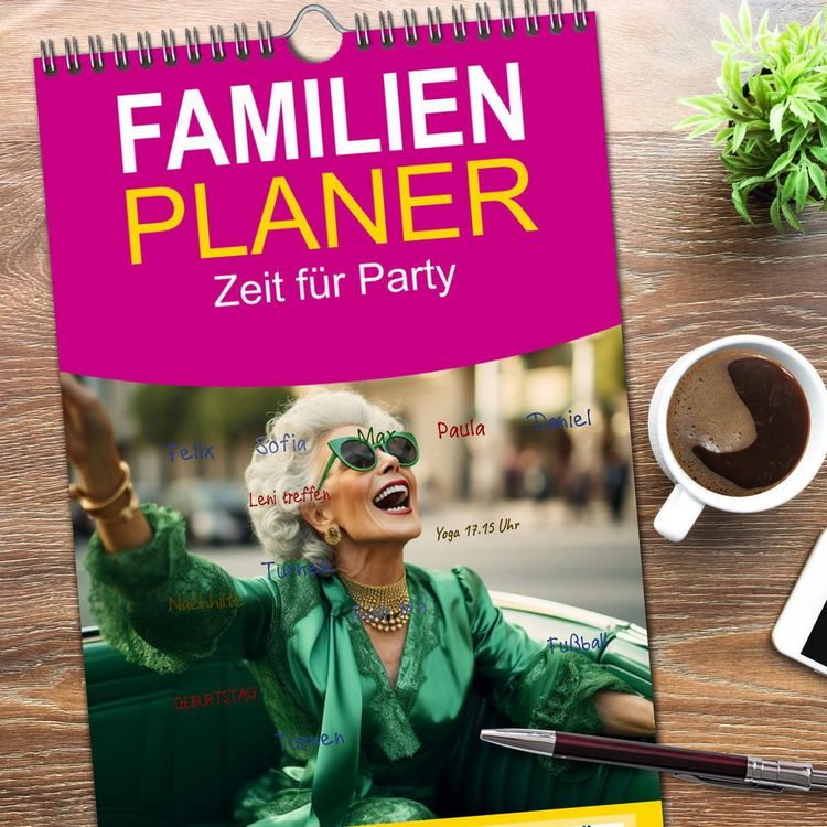 Produktbild: Familienplaner 2026 - Zeit f&uuml;r Party mit 5 Spalten (Wandkalender, 21 x 45 cm) CALVENDO