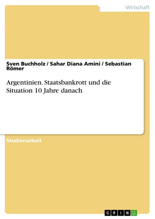 Produktbild: Argentinien. Staatsbankrott und die Situation 10 Jahre danach