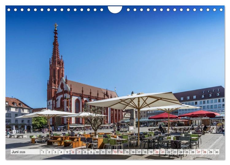 Produktbild: W&Uuml;RZBURG Historisches Stadtherz (Wandkalender 2026 DIN A4 quer), CALVENDO Monatskalender