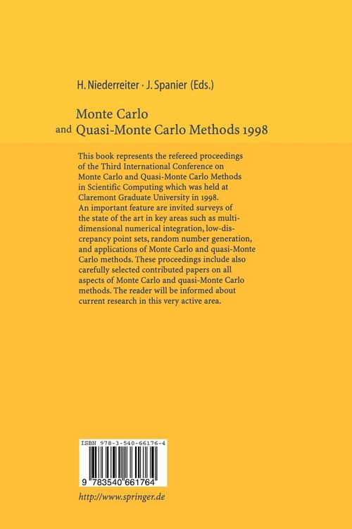 Produktbild: Monte-Carlo and Quasi-Monte Carlo Methods 1998