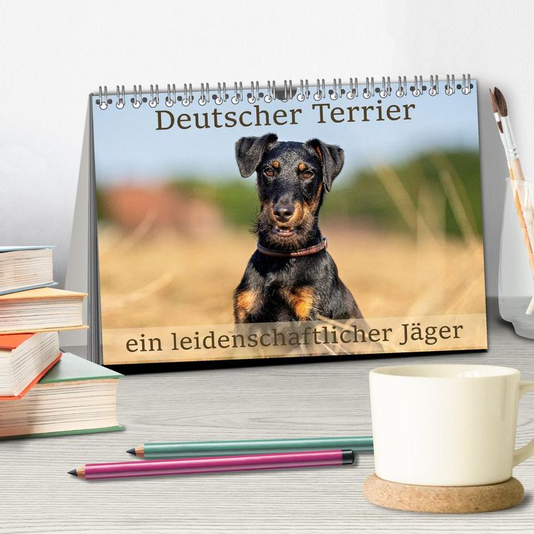 Produktbild: Deutscher Terrier - ein leidenschaftlicher J&auml;ger (Tischkalender 2026 DIN A5 quer), CALVENDO Monatskalender