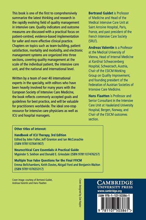 Produktbild: Quality Management in Intensive Care