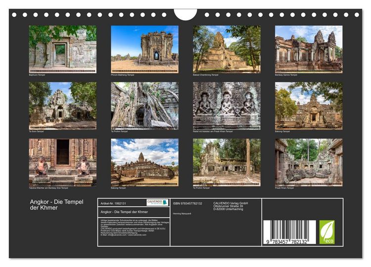 Produktbild: Angkor - Die Tempel der Khmer (Wandkalender 2026 DIN A4 quer), CALVENDO Monatskalender