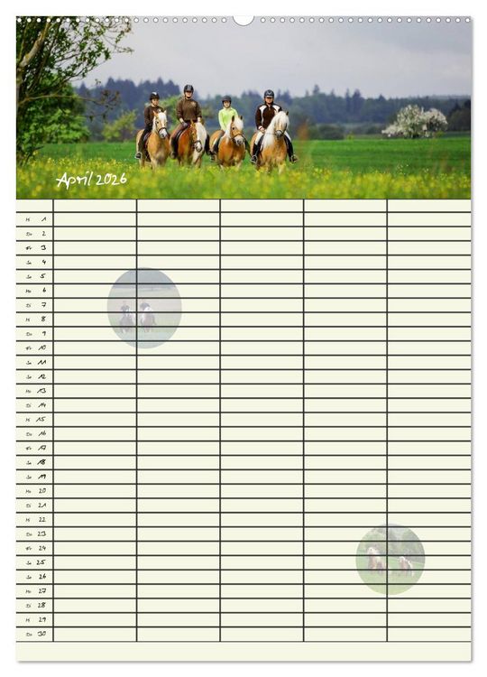 Produktbild: Haflinger Pferde - Stall- und Familienplaner 2026 (hochwertiger Premium Wandkalender 2026 DIN A2 hoch), Kunstdruck in Hochglanz