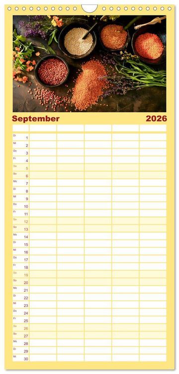 Produktbild: Familienplaner 2026 - K&uuml;chenkalender Gew&uuml;rzwelt mit 5 Spalten (Wandkalender, 21 x 45 cm) CALVENDO