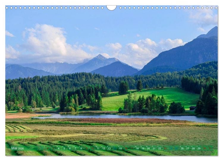 Produktbild: Garmisch Partenkirchen Land - Wasser und Berge sind Leben (Wandkalender 2026 DIN A3 quer), CALVENDO Monatskalender