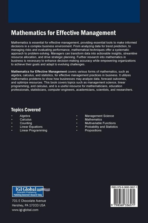 Produktbild: Mathematics for Effective Management