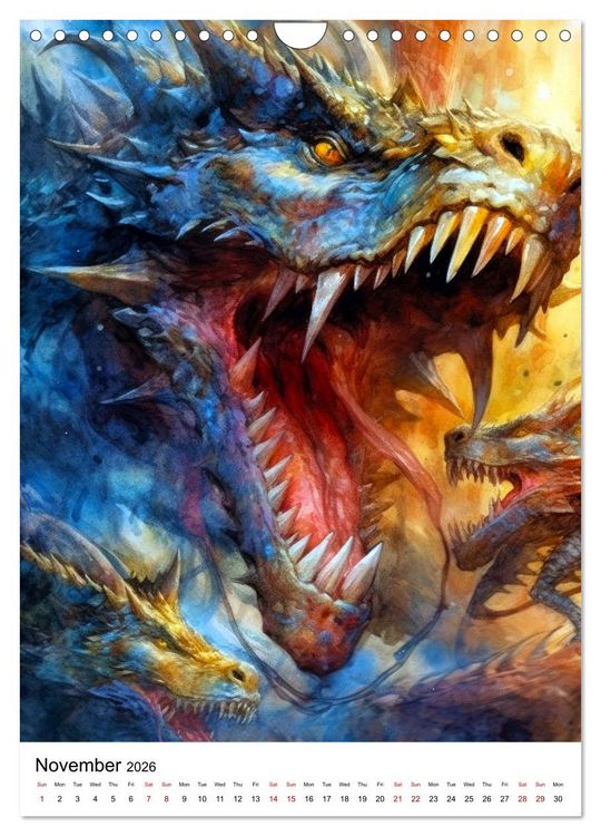 Produktbild: Medieval Drakes (Wall Calendar 2026 DIN A4 portrait), CALVENDO 12 Month Wall Calendar