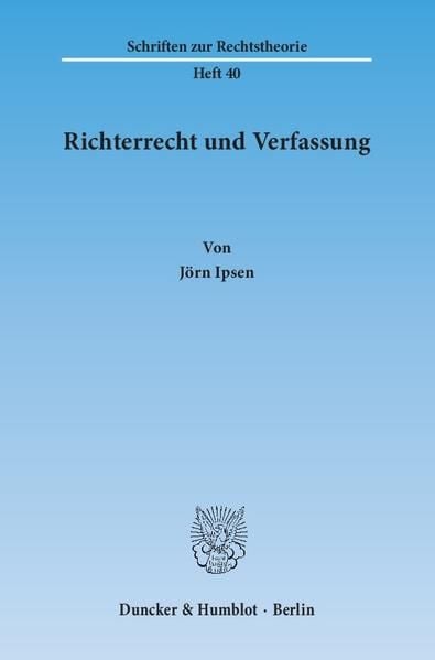 Produktbild: Richterrecht und Verfassung.