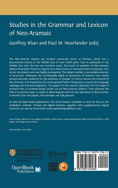 Produktbild: Studies in the Grammar and Lexicon of Neo-Aramaic