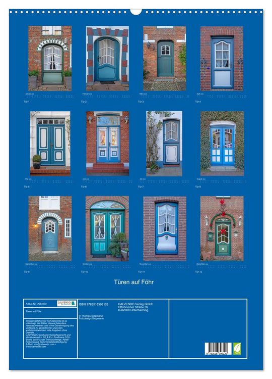 Produktbild: T&uuml;ren auf F&ouml;hr (Wandkalender 2026 DIN A2 hoch), CALVENDO Monatskalender