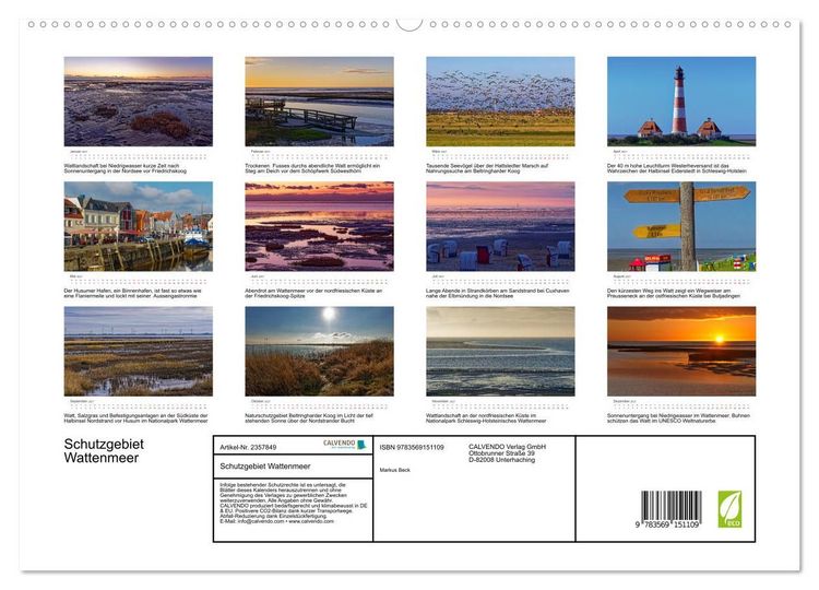 Produktbild: Schutzgebiet Wattenmeer (hochwertiger Premium Wandkalender 2027 DIN A2 quer), Kunstdruck in Hochglanz