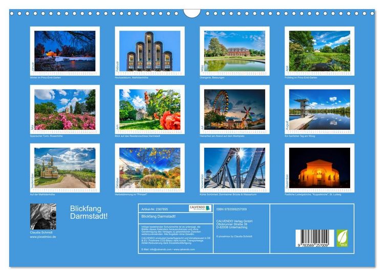 Produktbild: Blickfang Darmstadt! (Wandkalender 2027 DIN A3 quer), CALVENDO Monatskalender
