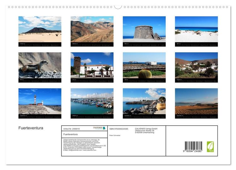Produktbild: Fuerteventura (hochwertiger Premium Wandkalender 2027 DIN A2 quer), Kunstdruck in Hochglanz