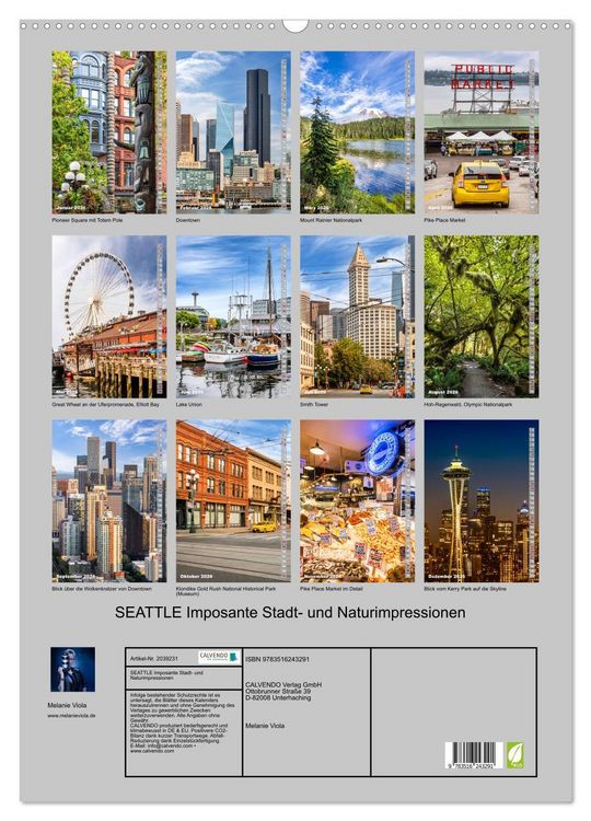 Produktbild: SEATTLE Imposante Stadt- und Naturimpressionen (Wandkalender 2026 DIN A2 hoch), CALVENDO Monatskalender