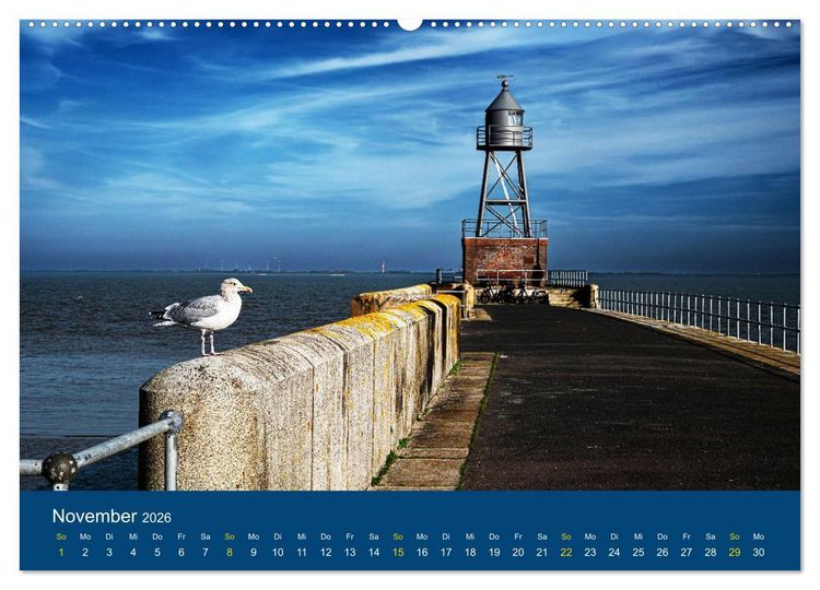 Produktbild: Die Nordmole in Wilhelmshaven. Historisches Relikt und Lieblingsort. (hochwertiger Premium Wandkalender 2026 DIN A2 quer), Kunstdruck in Hochglanz