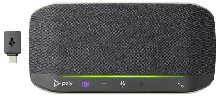 Produktbild: HP Poly Sync 10 Konferenztelefon Ger&auml;uschreduzierung, Geeignet f&uuml;r z.B. Microsoft Teams, Zoom, Freisprechen Schwarz, Silber