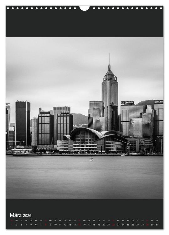 Produktbild: Hongkong schwarzwei&szlig; (Wandkalender 2026 DIN A3 hoch), CALVENDO Monatskalender