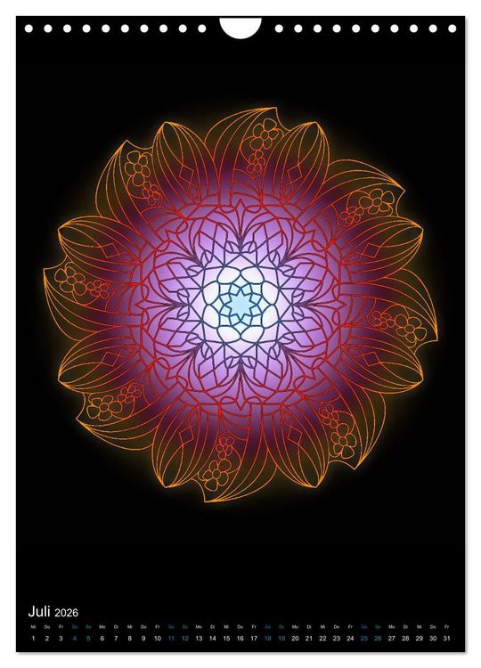 Produktbild: Mandala-Kalender 2026 (Wandkalender 2026 DIN A4 hoch), CALVENDO Monatskalender