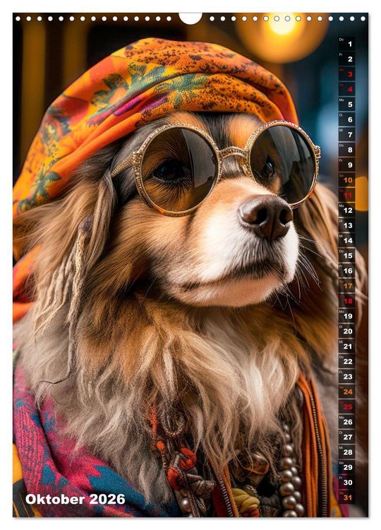 Produktbild: Stylische Hunde (Wandkalender 2026 DIN A3 hoch), CALVENDO Monatskalender