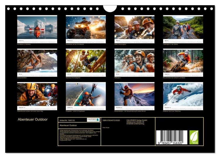 Produktbild: Abenteuer Outdoor (Wandkalender 2026 DIN A4 quer), CALVENDO Monatskalender
