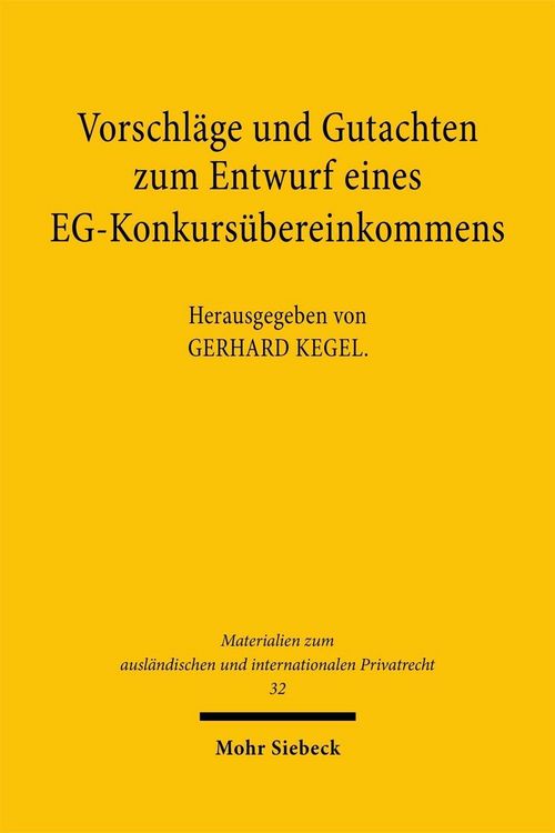 Produktbild: Vorschl&auml;ge und Gutachten zum Entwurf eines EG-Konkurs&uuml;bereinkommens