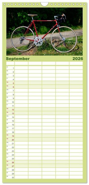 Produktbild: Familienplaner 2026 - Stahlrenner - Rennrad-Klassiker aus Europa mit 5 Spalten (Wandkalender, 21 x 45 cm) CALVENDO